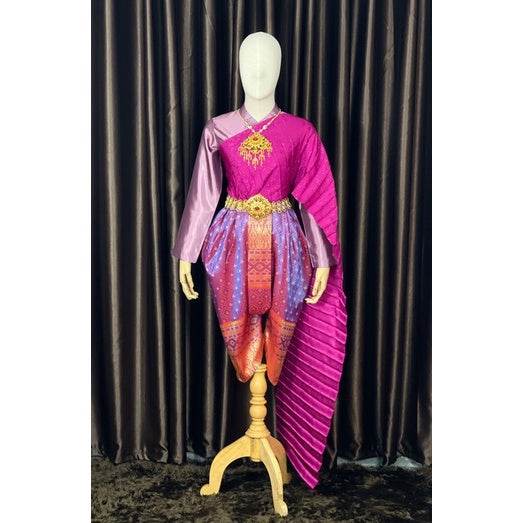 Authentic Thai Sarong Outfit Set for Women One-Sake.com Only the pants / Inform the seller's size Only set / Inform the seller's size Accessories / Inform the seller's size Only set / Inform the seller's size-Accessories / Inform the seller's size-Only the pants / Inform the seller's size-