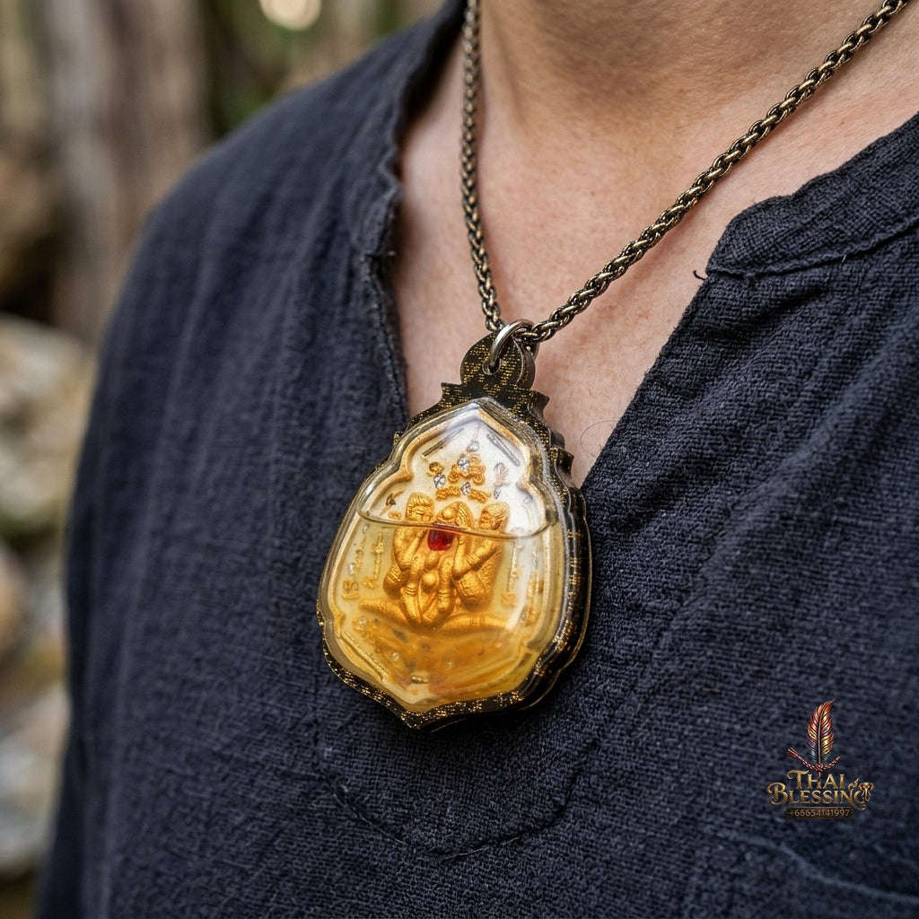 Authentic Thai Seduction Amulet "Yoni Naree Mee Chai BE 2569" - Patamang Lokiya Powder Immersed in 108 Charm Herb Oil with Dual Takrut, Ngang & In Koo Thai Blessing Co By RURUECHA