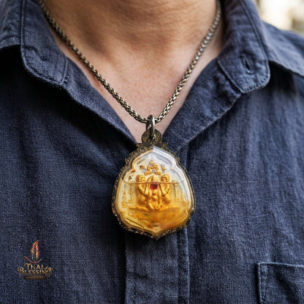Authentic Thai Seduction Amulet "Yoni Naree Mee Chai BE 2569" - Patamang Lokiya Powder Immersed in 108 Charm Herb Oil with Dual Takrut, Ngang & In Koo Thai Blessing Co By RURUECHA
