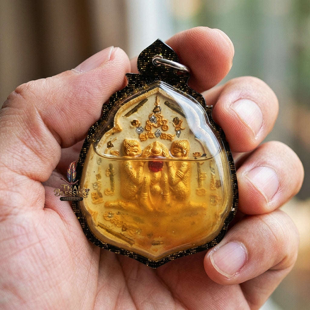 Authentic Thai Seduction Amulet "Yoni Naree Mee Chai BE 2569" - Patamang Lokiya Powder Immersed in 108 Charm Herb Oil with Dual Takrut, Ngang & In Koo Thai Blessing Co By RURUECHA