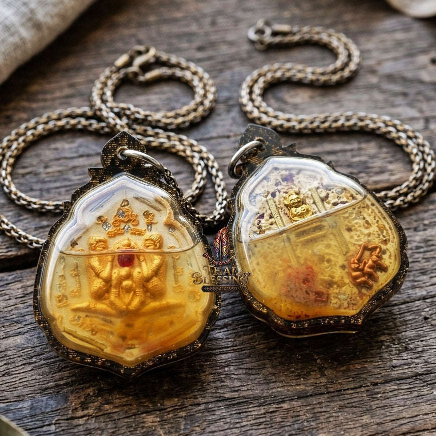 Authentic Thai Seduction Amulet "Yoni Naree Mee Chai BE 2569" - Patamang Lokiya Powder Immersed in 108 Charm Herb Oil with Dual Takrut, Ngang & In Koo Thai Blessing Co By RURUECHA