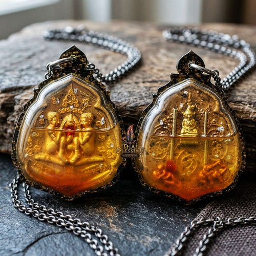 Authentic Thai Seduction Amulet "Yoni Naree Mee Chai BE 2569" - Ya Faed Love Potion Powder Immersed in 108 Charm Herb Oil with Dual Takrut, Ngang & In Koo Thai Blessing Co By RURUECHA