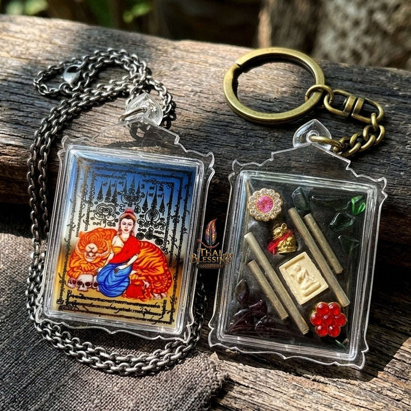 Authentic Thai Seduction Locket "Phayak Naree - Tiger Goddess" - Supreme Command Authority, Irresistible Magnetism & Wealth Attraction - Consecrated by Ajarn Foi Roi Mia