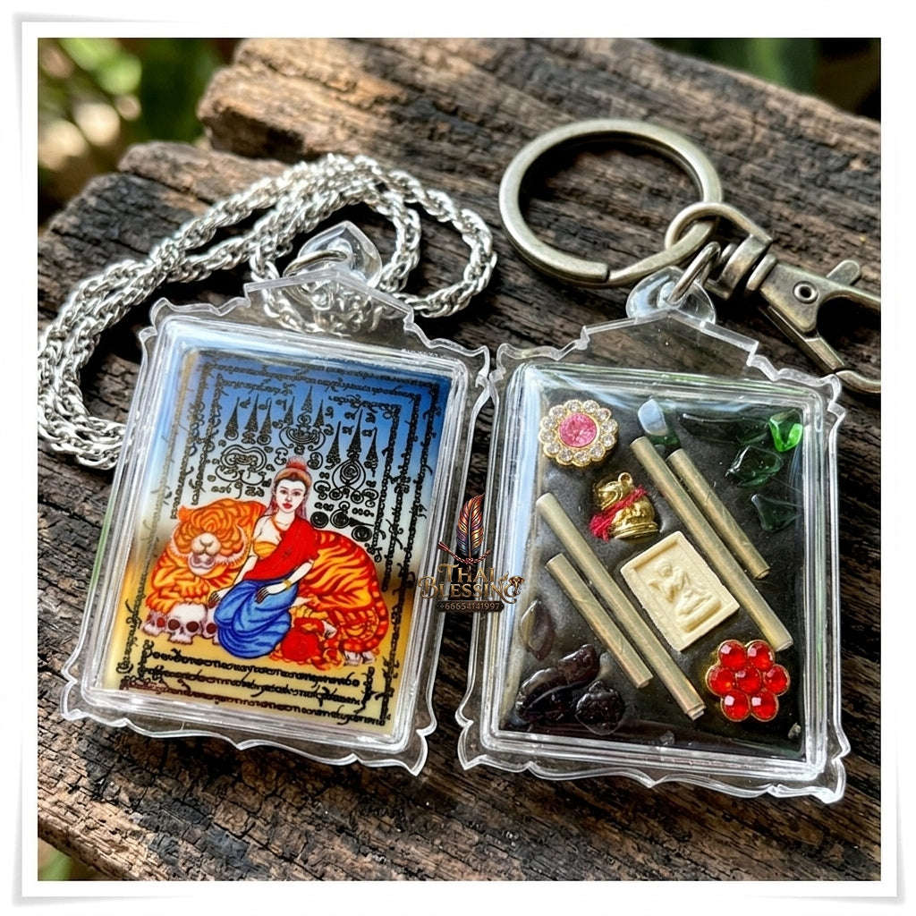 Authentic Thai Seduction Locket "Phayak Naree - Tiger Goddess" - Supreme Command Authority, Irresistible Magnetism & Wealth Attraction - Consecrated by Ajarn Foi Roi Mia