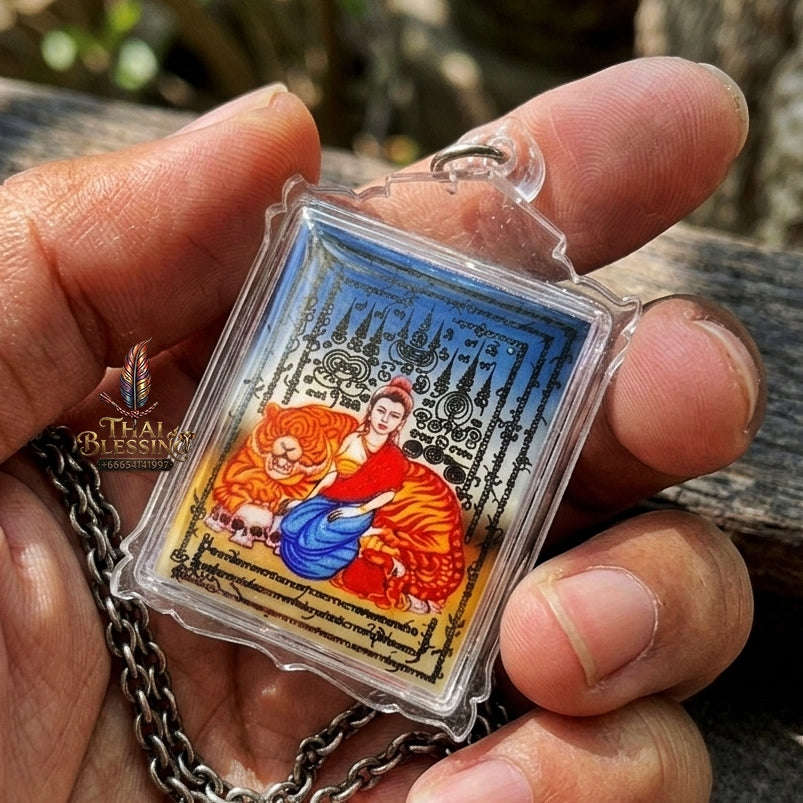 Authentic Thai Seduction Locket "Phayak Naree - Tiger Goddess" - Supreme Command Authority, Irresistible Magnetism & Wealth Attraction - Consecrated by Ajarn Foi Roi Mia
