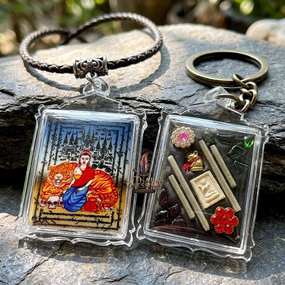 Authentic Thai Seduction Locket "Phayak Naree - Tiger Goddess" - Supreme Command Authority, Irresistible Magnetism & Wealth Attraction - Consecrated by Ajarn Foi Roi Mia