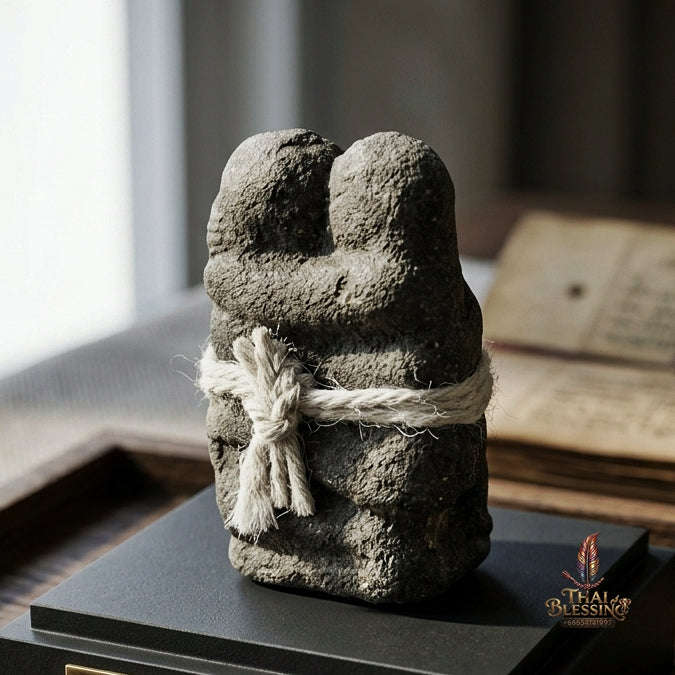 Authentic Thai Shan Love Charm "In Khoo Lek" - Black Herbal Powder & Sacred Thread Bound Lovers Amulet