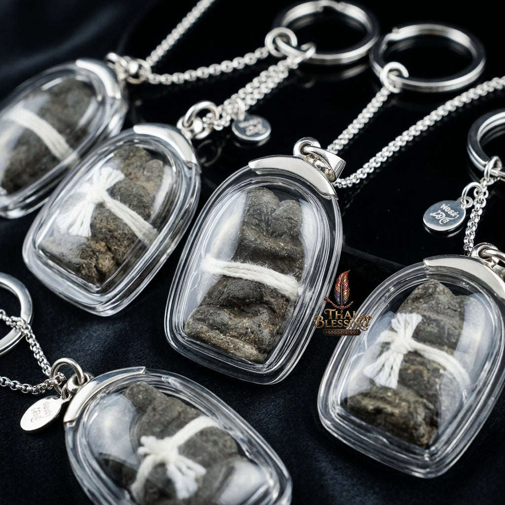 Authentic Thai Shan Love Charm "In Khoo Lek" - Black Herbal Powder & Sacred Thread Bound Lovers Amulet