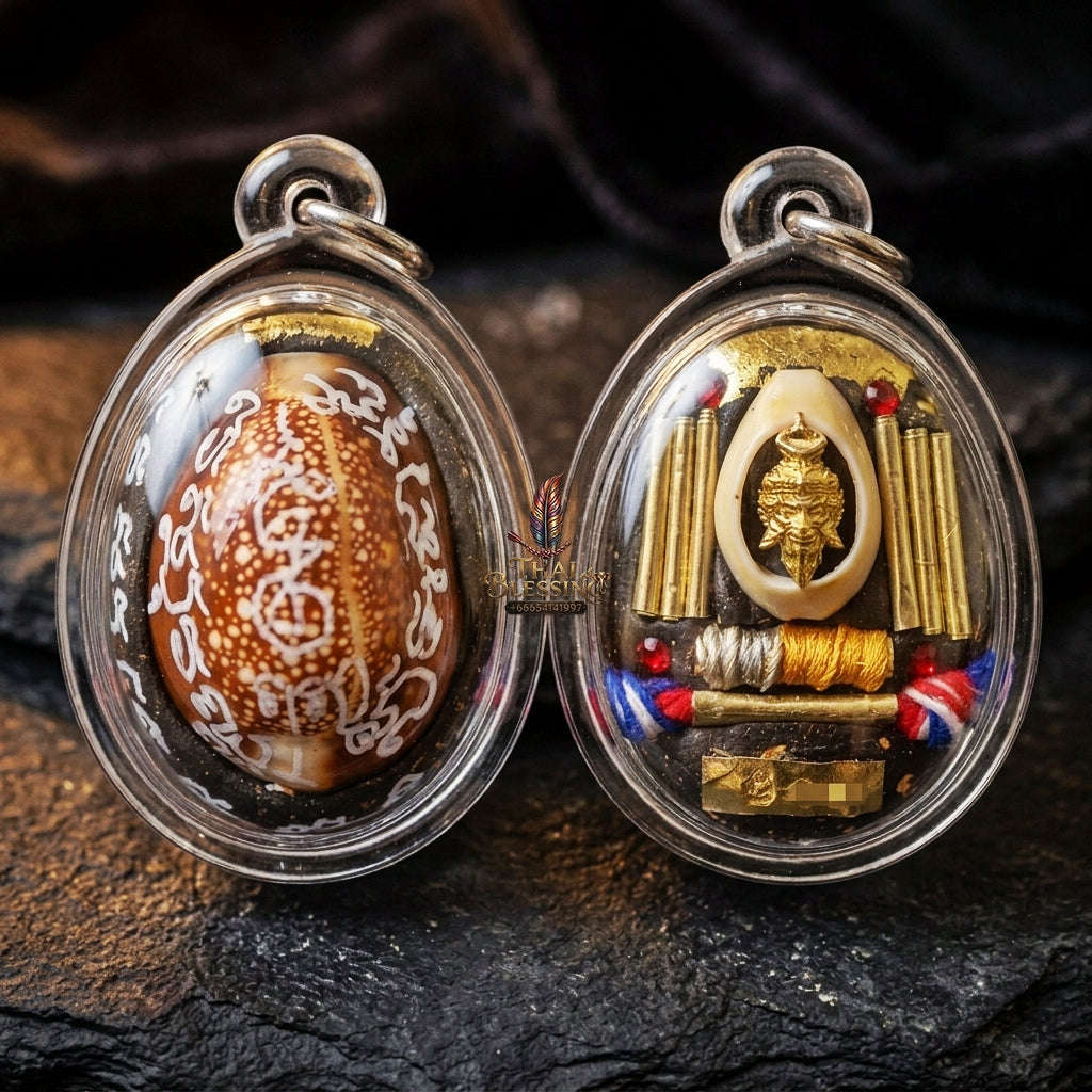 Authentic Thai Sorcery Amulet "Bia Gae Pho Kae - Chok Dee Mai Mee Jon" - Supreme Wealth Attraction, Black Magic Protection & Karma Reversal Thai Blessing Co By RURUECHA