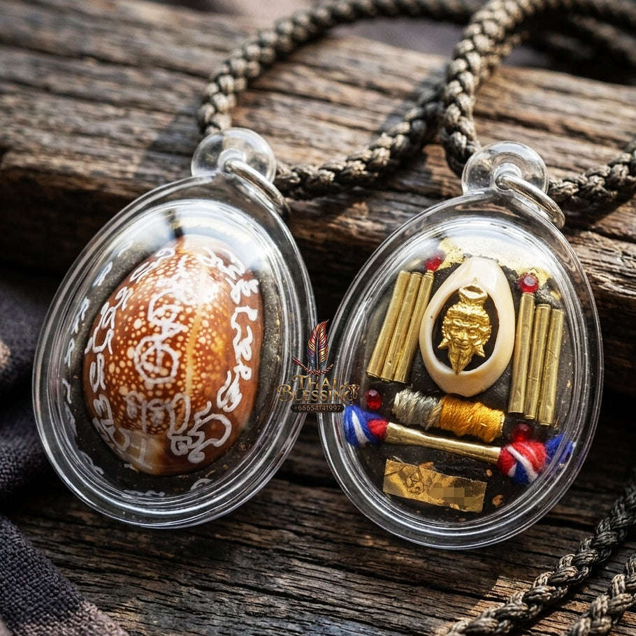 Authentic Thai Sorcery Amulet "Bia Gae Pho Kae - Chok Dee Mai Mee Jon" - Supreme Wealth Attraction, Black Magic Protection & Karma Reversal Thai Blessing Co By RURUECHA