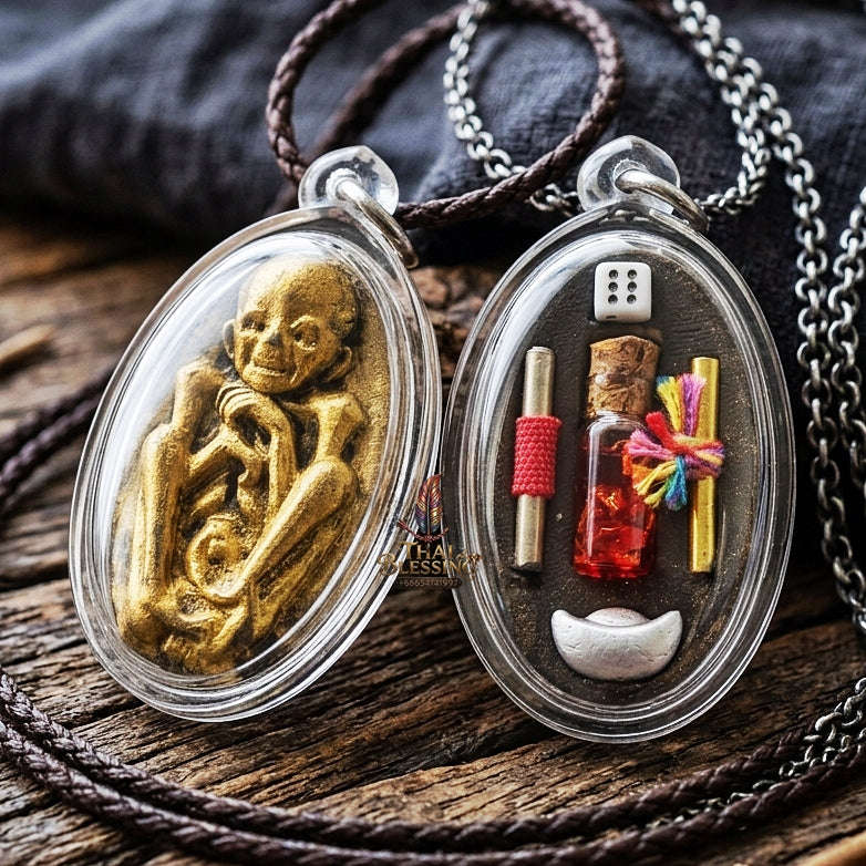 Authentic Thai Sorcery Amulet "Look Krok Phrai Phoon Sub - Wealth Spirit Child" - Extreme Gambler Luck, Customer Mind Magnet & Business Prosperity
