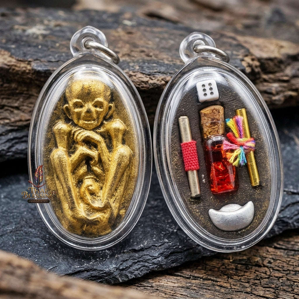 Authentic Thai Sorcery Amulet "Look Krok Phrai Phoon Sub - Wealth Spirit Child" - Extreme Gambler Luck, Customer Mind Magnet & Business Prosperity