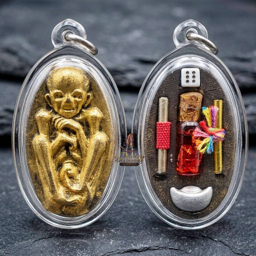 Authentic Thai Sorcery Amulet "Look Krok Phrai Phoon Sub - Wealth Spirit Child" - Extreme Gambler Luck, Customer Mind Magnet & Business Prosperity