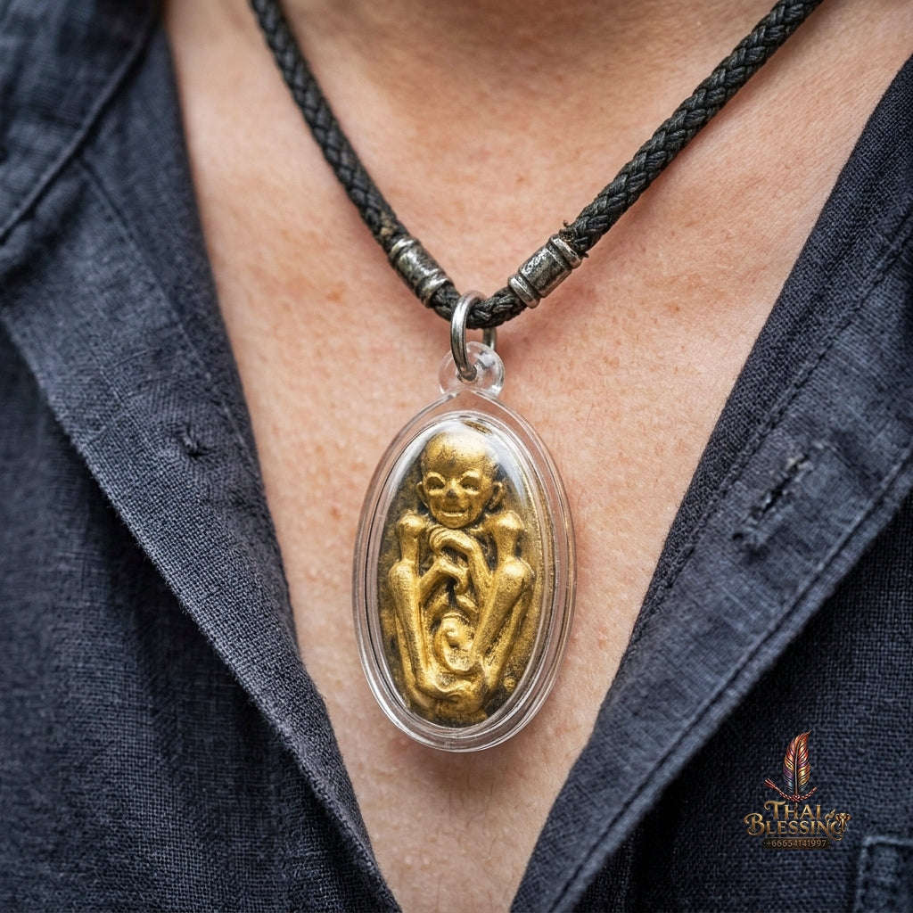 Authentic Thai Sorcery Amulet "Look Krok Phrai Phoon Sub - Wealth Spirit Child" - Extreme Gambler Luck, Customer Mind Magnet & Business Prosperity