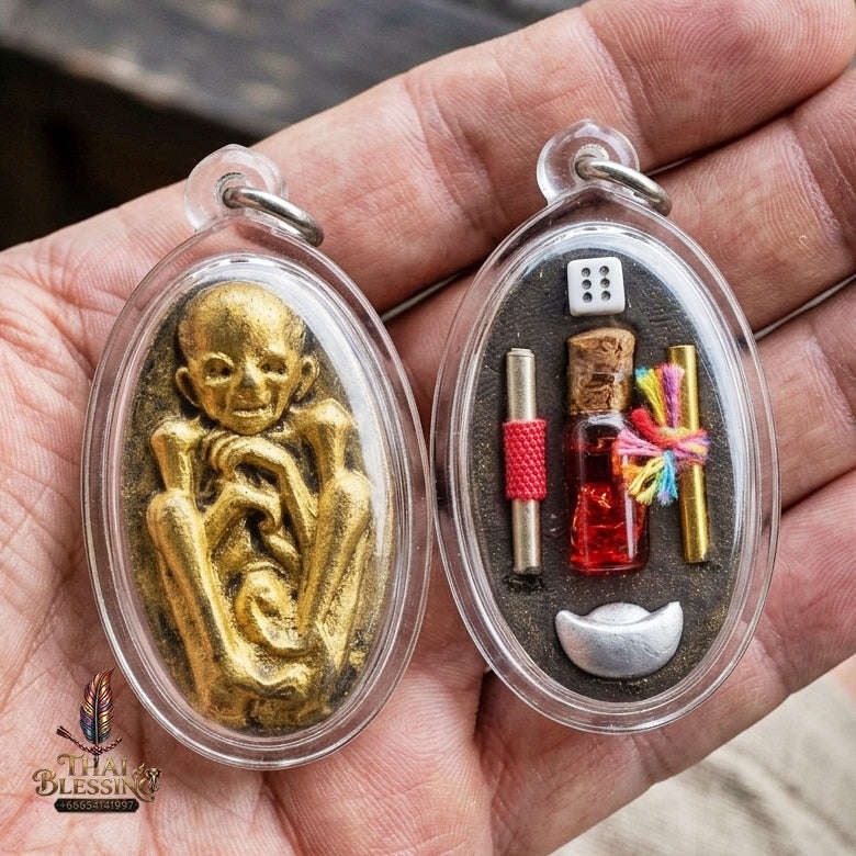 Authentic Thai Sorcery Amulet "Look Krok Phrai Phoon Sub - Wealth Spirit Child" - Extreme Gambler Luck, Customer Mind Magnet & Business Prosperity