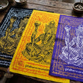 Authentic Thai Sorcery Cloth "Puu Chao Samingphrai Maha Saneh Muen Yant BE 2569" - Sacred Yellow, Red & Black Yantra Cloth Talisman Thai Blessing Co By RURUECHA
