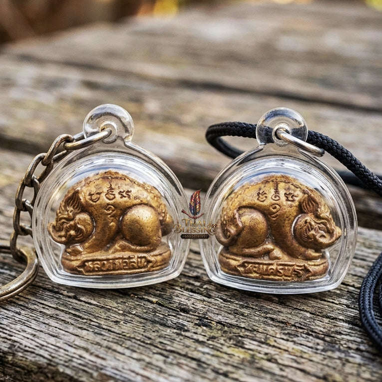 Authentic Thai Wealth Amulet "Moo Setthee BE 2562" - Sacred Sacred Chanuan Metal Boar Talisman Thai Blessing Co By RURUECHA