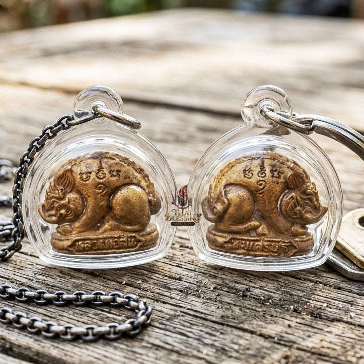 Authentic Thai Wealth Amulet "Moo Setthee BE 2562" - Sacred Sacred Chanuan Metal Boar Talisman Thai Blessing Co By RURUECHA