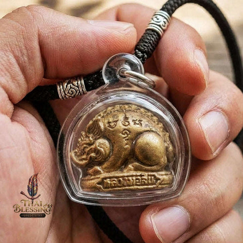 Authentic Thai Wealth Amulet "Moo Setthee BE 2562" - Sacred Sacred Chanuan Metal Boar Talisman Thai Blessing Co By RURUECHA
