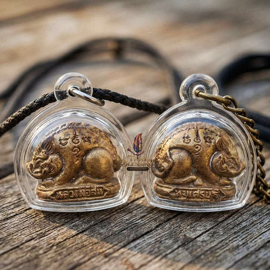 Authentic Thai Wealth Amulet "Moo Setthee BE 2562" - Sacred Sacred Chanuan Metal Boar Talisman Thai Blessing Co By RURUECHA