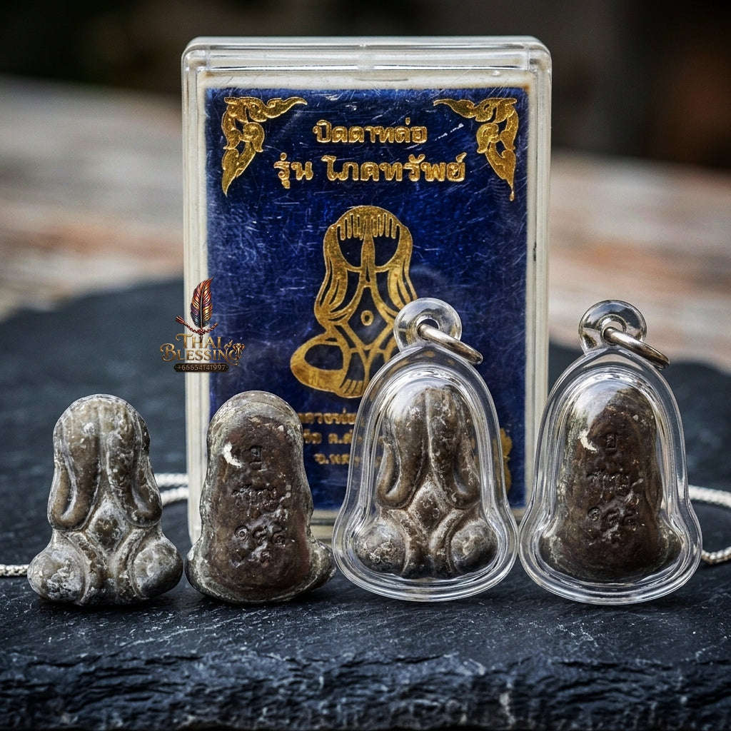 Authentic Thai Wealth Amulet "Phra Pidta Phokasap BE 2564" - Sacred Lead Alloy Wealth & Protection Talisman