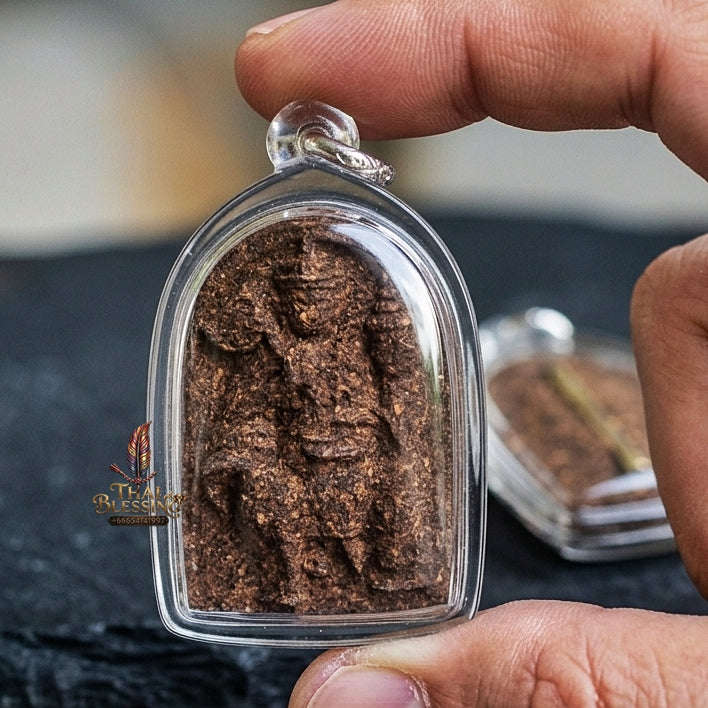 Authentic Thai Wealth Amulet "Phra Sivali Riding Goat BE 2569" - Ancient Sacred Medicine & Herbal Powder with Takrut Scroll Thai Blessing Co By RURUECHA