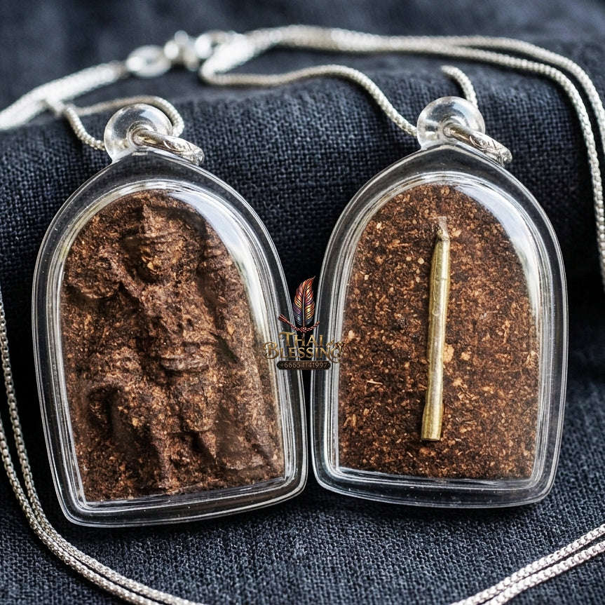 Authentic Thai Wealth Amulet "Phra Sivali Riding Goat BE 2569" - Ancient Sacred Medicine & Herbal Powder with Takrut Scroll Thai Blessing Co By RURUECHA