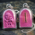 Authentic Thai Wealth Amulet "Ta Thao Chuchok Kho Ngoen Lan BE 2561" - Magenta Pink Raja Chok Sacred Powder & Gold Takrut Wealth Beggar Talisman Thai Blessing Co By RURUECHA