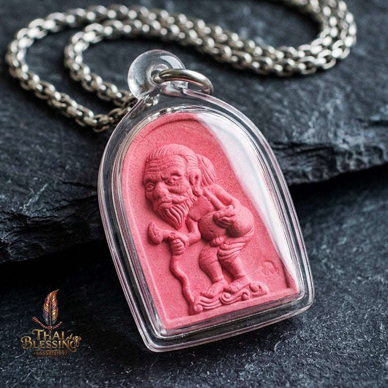 Authentic Thai Wealth Amulet "Ta Thao Chuchok Kho Ngoen Lan BE 2561" - Pink Raja Chok Sacred Powder & Gold Takrut Wealth Beggar Talisman Thai Blessing Co By RURUECHA