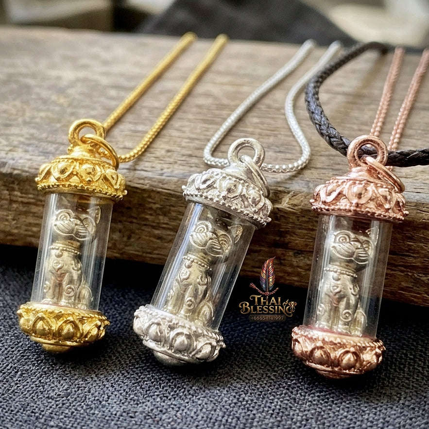 Authentic Thai Wealth Cat Amulet "Meow Riak Sap BE 2564" - Supreme Cat Placenta Relic, Millionaire Magic & Commercial Wealth Attraction
