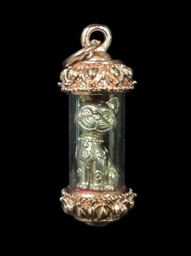 Authentic Thai Wealth Cat Amulet "Meow Riak Sap BE 2564" - Supreme Cat Placenta Relic, Millionaire Magic & Commercial Wealth Attraction
