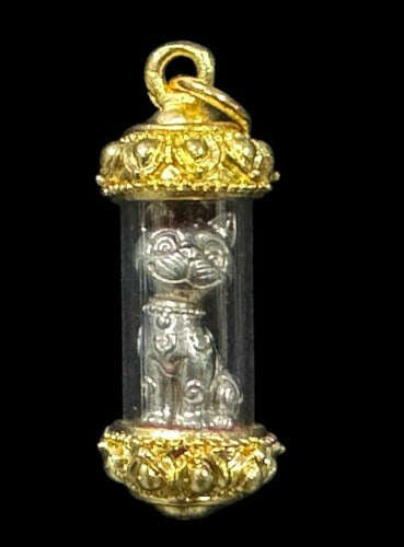 Authentic Thai Wealth Cat Amulet "Meow Riak Sap BE 2564" - Supreme Cat Placenta Relic, Millionaire Magic & Commercial Wealth Attraction