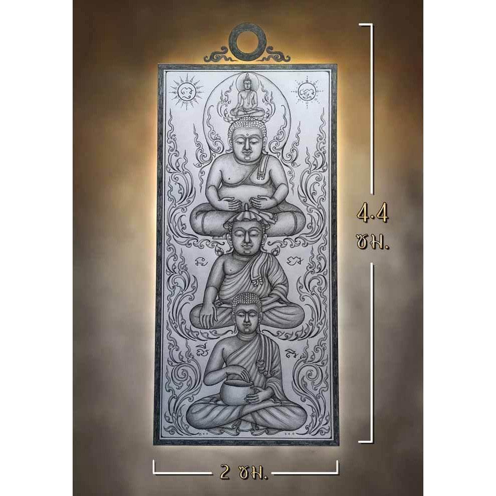 Authentic Thai Wealth Talisman Amulet with Enlightened Masters Blessing Coin