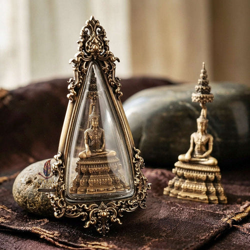 Ayutthaya Buddha Pendant Thai Amulet Protection talisman good luck charm spiritual jewelry Sovereign Royal Victory & Cosmic Life Elevation Royal Attire Ayutthaya Buddha Mongkhon Chiwit Pichit Mara Thai Blessing Co By RURUECHA