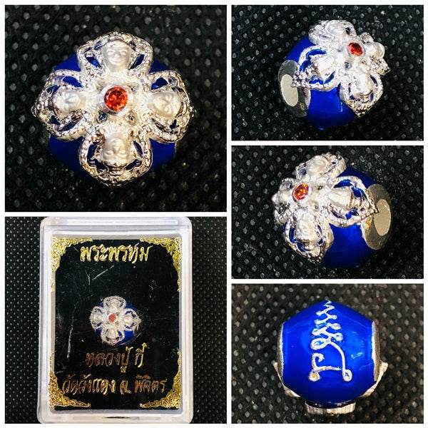 Phra Kru Pilat Thammavimon Blessing Amulet Bracelets ร้านค้าของฉัน Blue enamel Pink enamel Yellow enamel Pink enamel-Yellow enamel-Blue enamel-Green enamel-Orange enamel-Red enamel-Purple enamel-