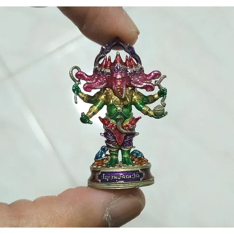 🪙 Ganesha “Five‑Headed Supreme Victory” – Pancha‑Mukha 4‑Arm Success & Obstacle‑Clearing Amulet by Phra Ajarn Liang, Wat Chom Kets, Ayutthaya Gradient Alpaca