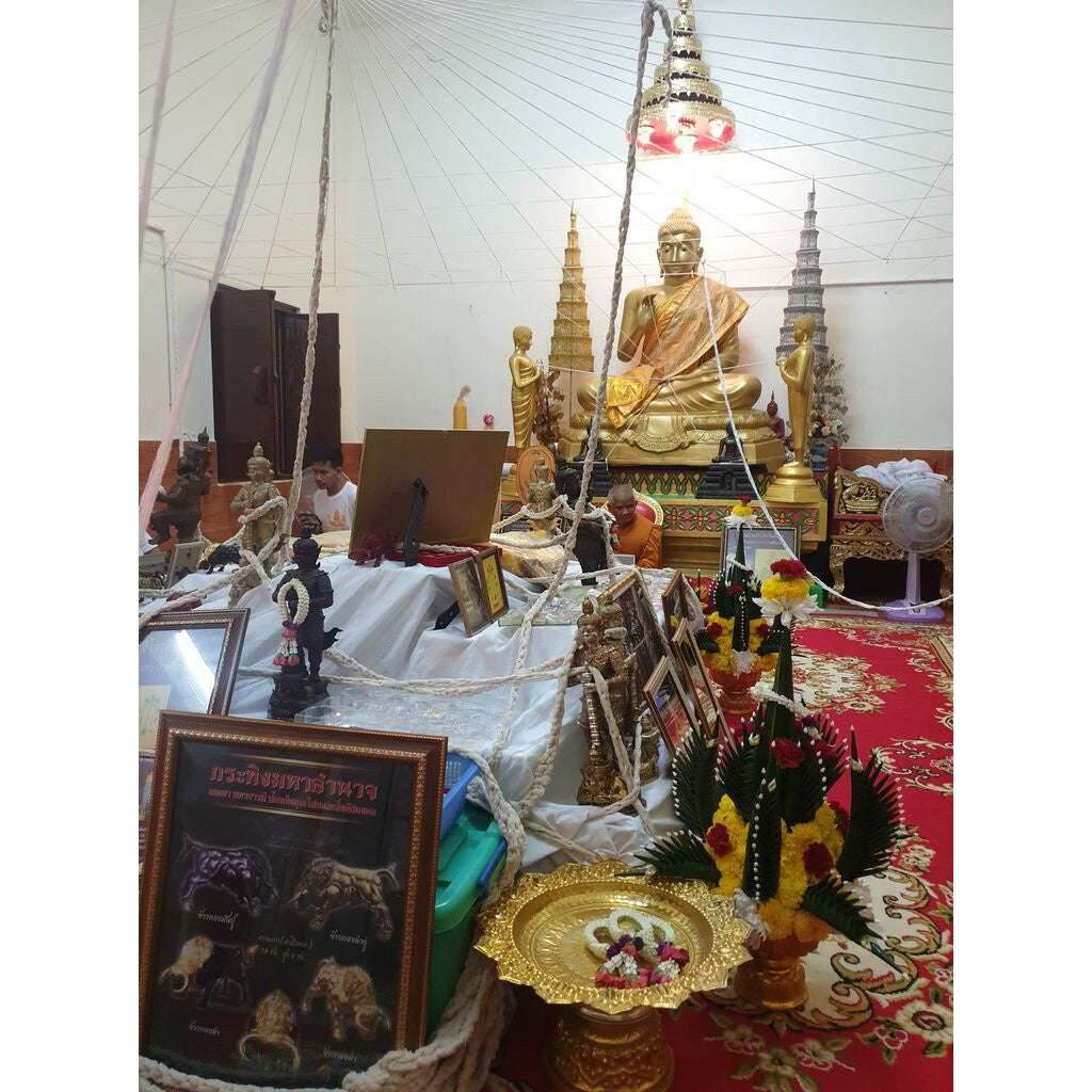 Krating Maha Amnat – Portable Power Bull Amulet with Silver Takrut from Wat Ban Or (2020 Limited Edition) - Thai Blessing Co