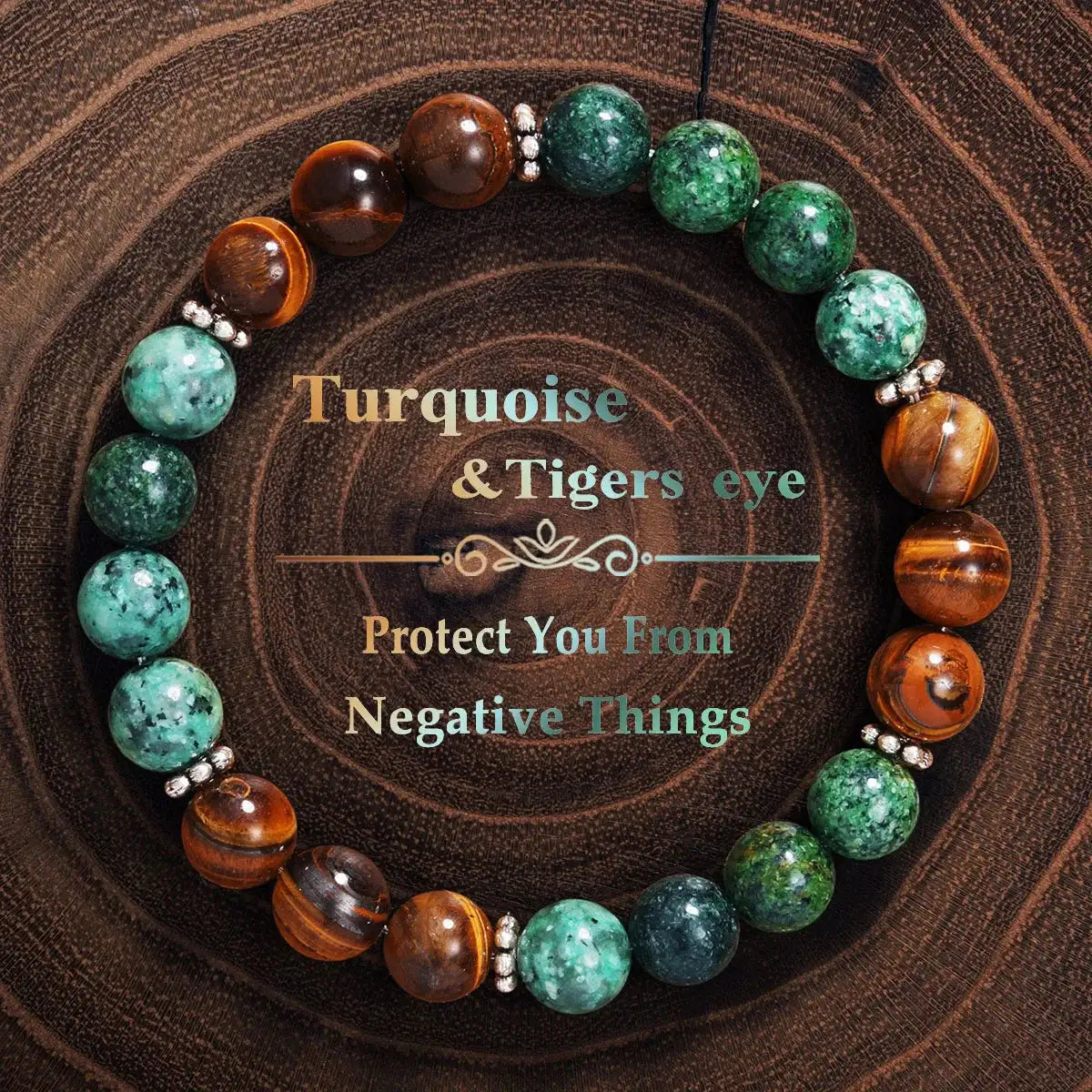 🌟 Unisex Beaded Bracelet – Tiger Eye, Agate & Blue Patterned Stone Crystal Bangles | Thoughtful Gift for Mom, Dad, Teacher & Grandma