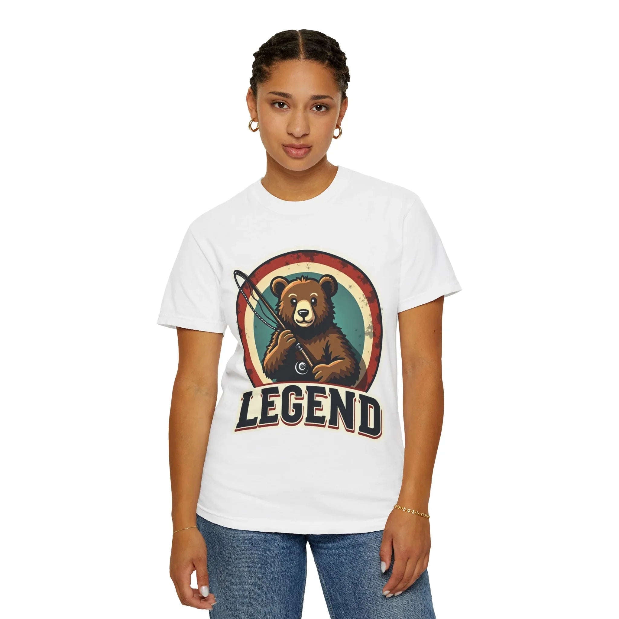 Bear Archer Legend Shirt, Retro Bear Fishing Tee, Vintage Target Graphic T-Shirt, Angler Camping Cabin Outdoors Gift