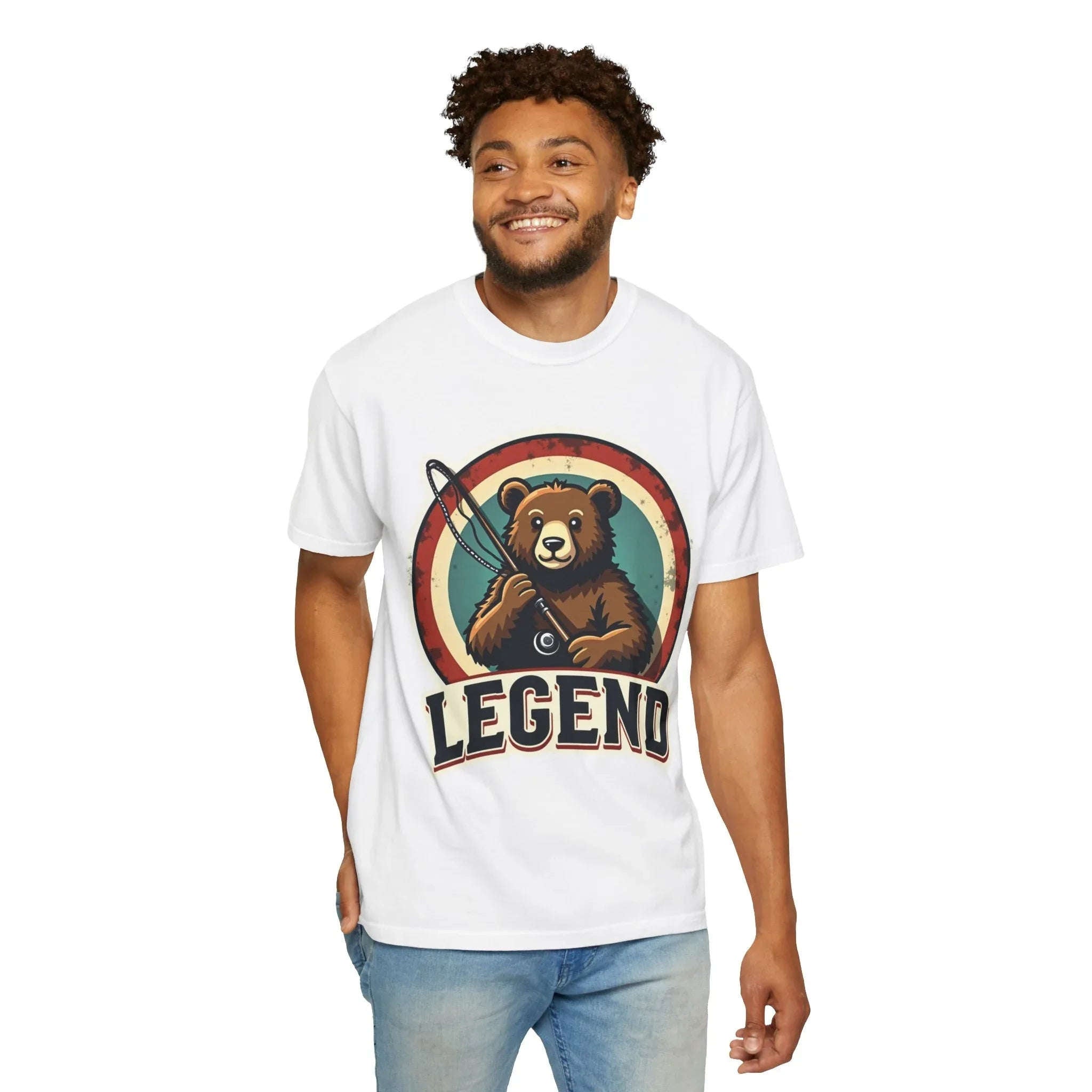 Bear Archer Legend Shirt, Retro Bear Fishing Tee, Vintage Target Graphic T-Shirt, Angler Camping Cabin Outdoors Gift