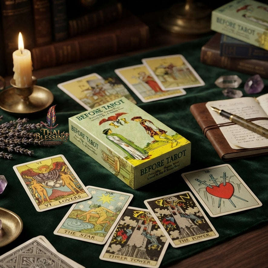 ✨ Before Tarot Deck 78 Tarot Cards: English Visions Mysterious Divination Board Game Cards Game Spiritual Supplies for Tarot Lovers Thai Blessing Co By RURUECHA