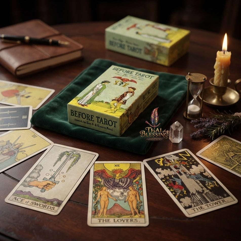 ✨ Before Tarot Deck 78 Tarot Cards: English Visions Mysterious Divination Board Game Cards Game Spiritual Supplies for Tarot Lovers Thai Blessing Co By RURUECHA