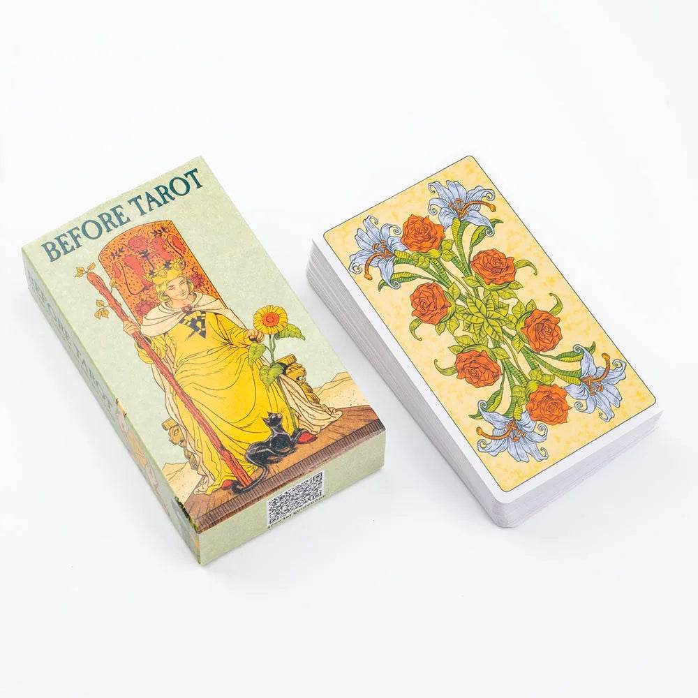 Metal Box Gilded Tarot Cards Deck - Thai Blessing Co Tarot Cards with Paper Guidebook - English Version