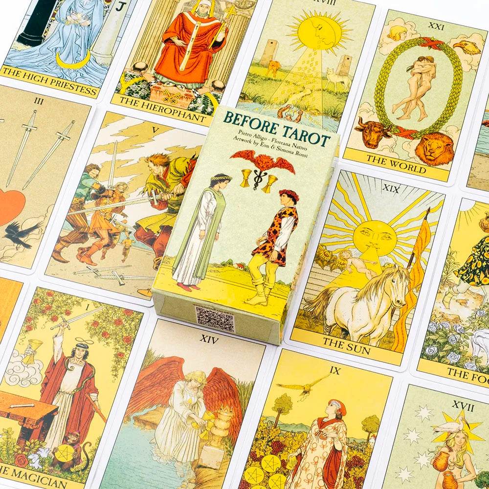 Metal Box Gilded Tarot Cards Deck - Thai Blessing Co Tarot Cards with Paper Guidebook - English Version