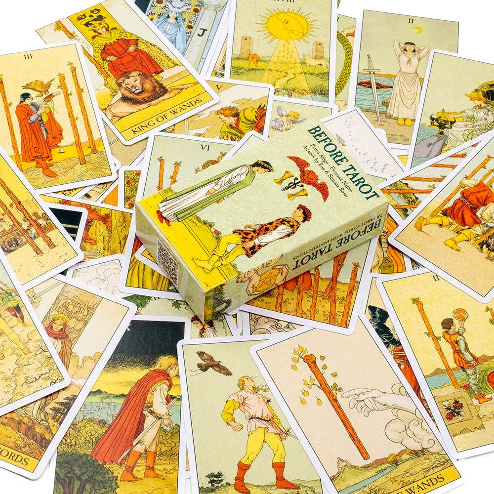 Metal Box Gilded Tarot Cards Deck - Thai Blessing Co Tarot Cards with Paper Guidebook - English Version