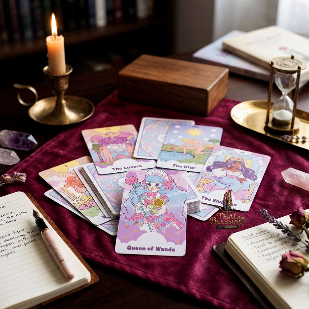 Best Rider-Waite Tarot Deck for Beginners - 78-Card Classic Tarot Cards Set with Guidebook | Top Rated Fortune Telling & Tabletop Divination Spiritual Art Collectible Thai Blessing Co By RURUECHA