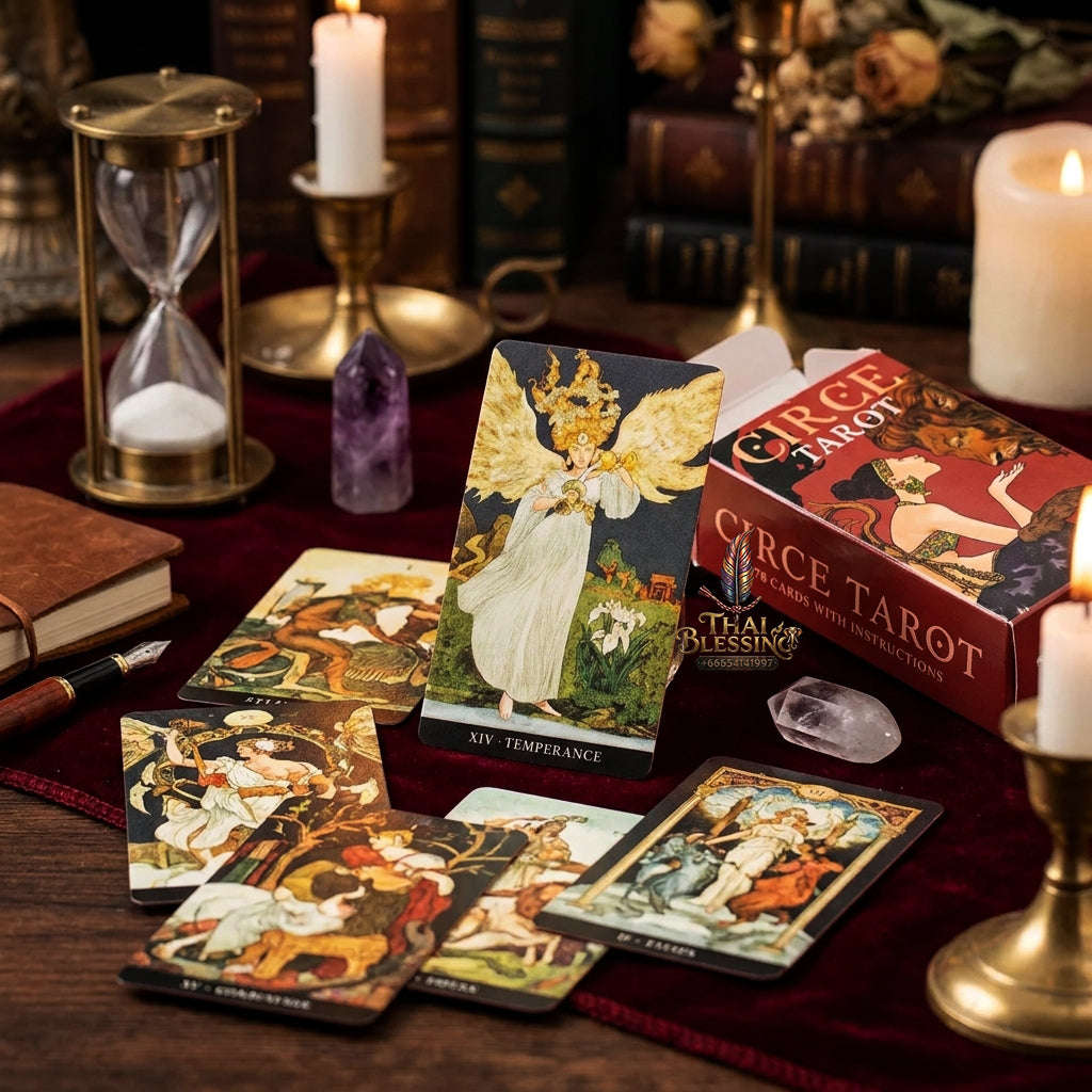 Best Rider-Waite Tarot Deck for Beginners - 78-Card Classic Tarot Cards Set with Guidebook | Top Rated Fortune Telling & Tabletop Divination Spiritual Art Collectible Thai Blessing Co By RURUECHA