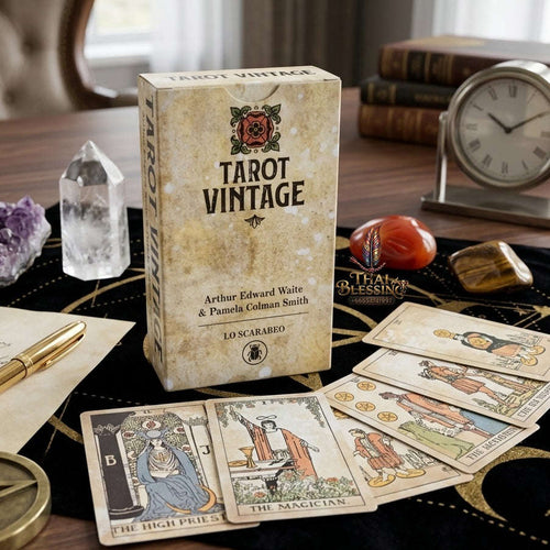 ✨ Big Size 12x7cm Vintage Tarot Cards: 78 Rider Deck Oracle English Visions Divination Edition Board & Family Party Game Thai Blessing Co By RURUECHA