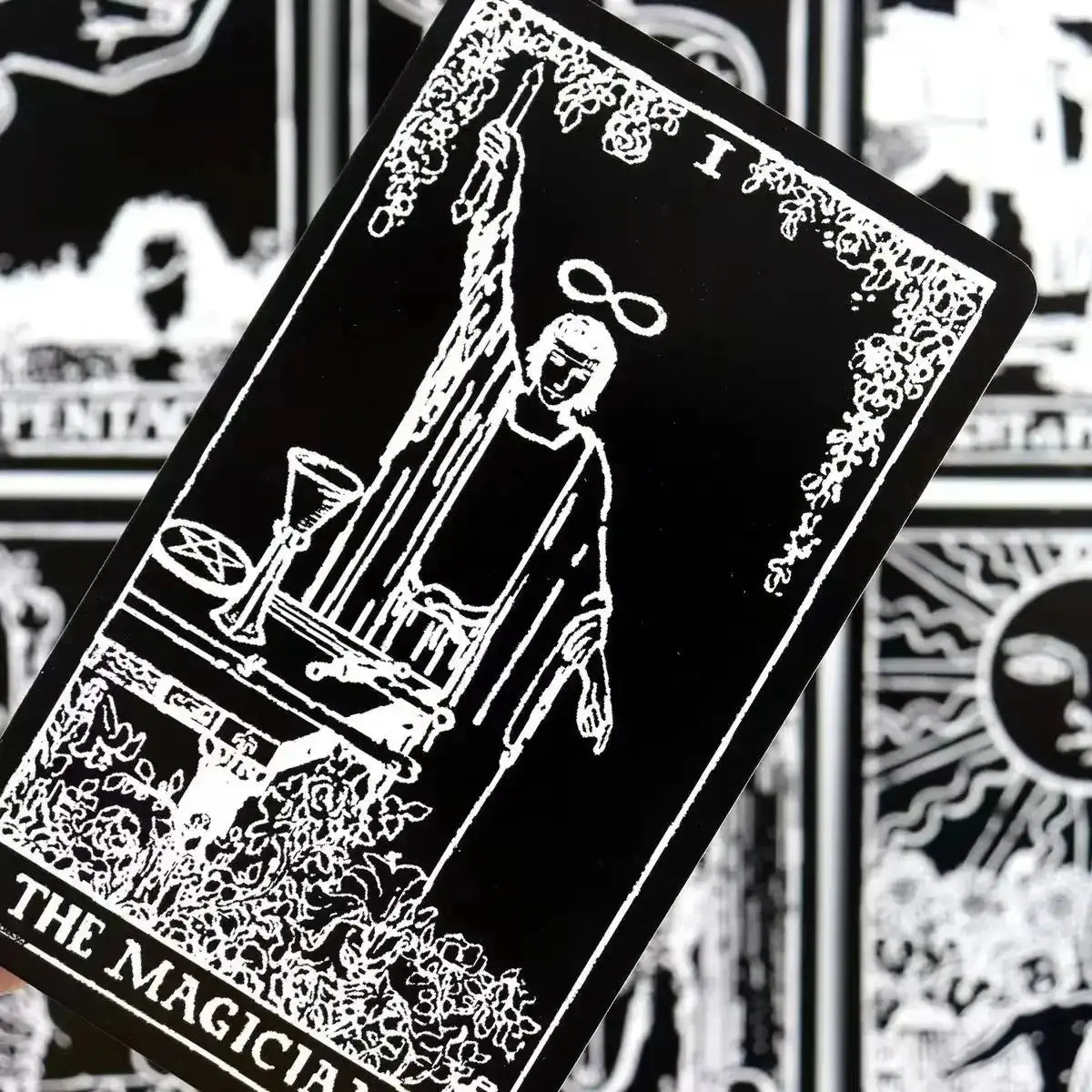 Black and White Rider Tarot Deck – Authentic 78-Card Rider-Waite Tarot System, Pocket-Size for Beginners with Spiritual Insight and Clarity