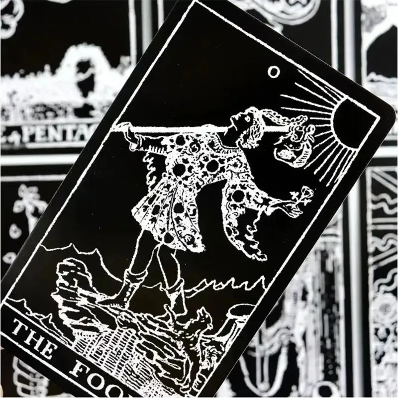 Black and White Rider Tarot Deck – Authentic 78-Card Rider-Waite Tarot System, Pocket-Size for Beginners with Spiritual Insight and Clarity